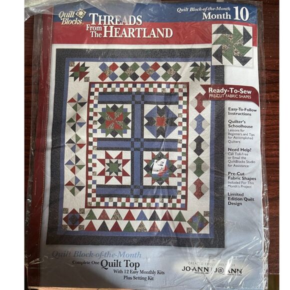 Jo-Ann Fabrics Threads of the Heartland Quilt Blocks Setting Kit Only Month 10 - Picture 1 of 4